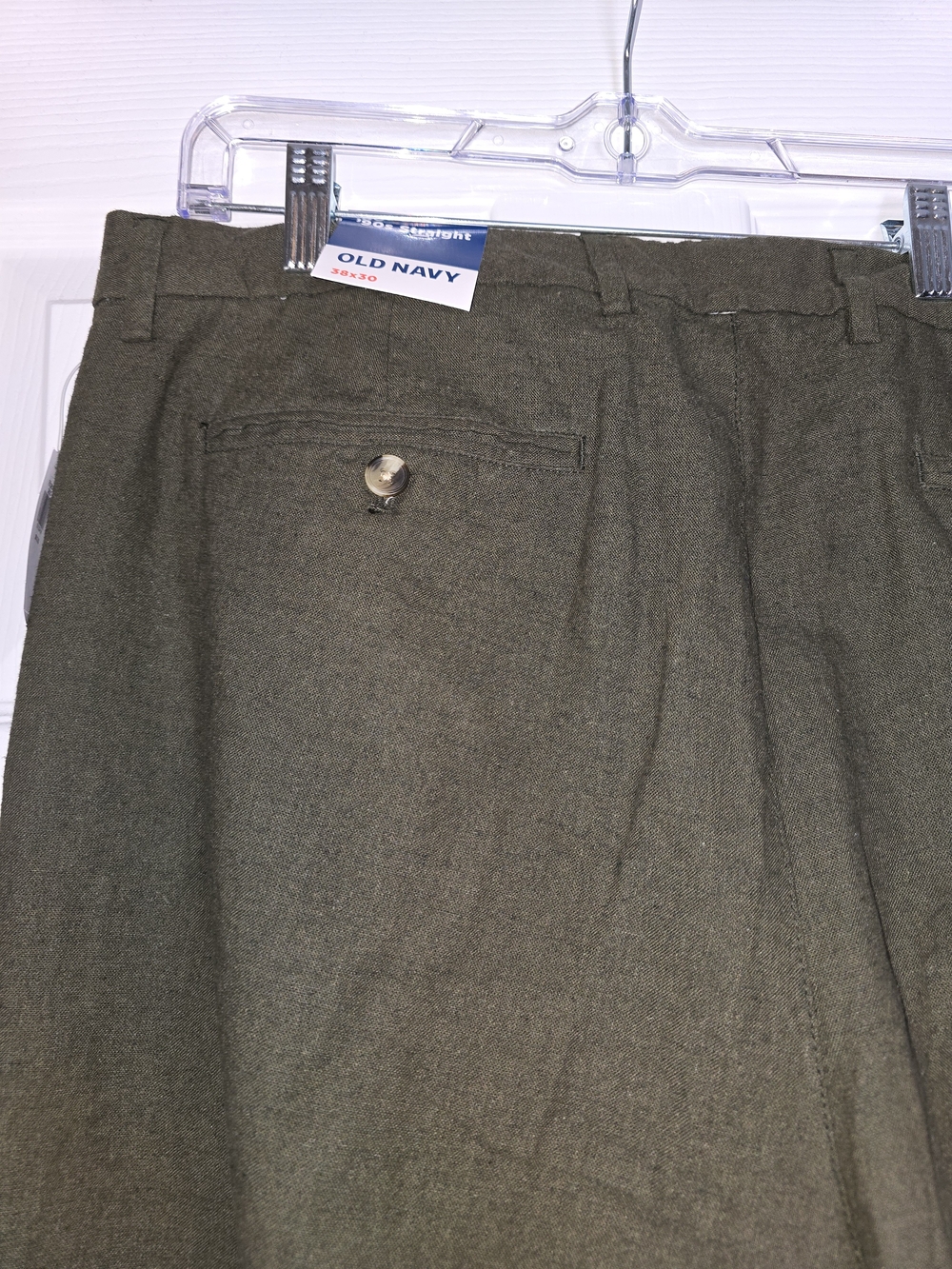 Old Navy Men's Linen Olive Green 90's Straight Chino Pants Size 38 × 30 - Picture 7 of 8